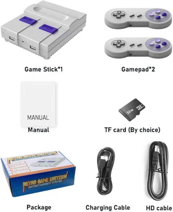 Super Retro Game Console,HDMI Video Game System with Built in 5000 Old School Classic Games and Dual Game Wireless Controllers,Support TF Card and Plug and Play. (White) - Image 5