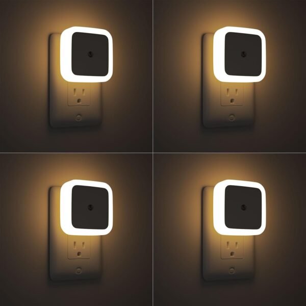 Sujeet Night Light, Night Lights Plug into Wall 4-Pack, Nightlight Plug in Night Light, Dusk to Dawn Night Lamp Led Night Light for Bedroom, Bathroom, Hallway Warm White