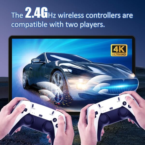 2025 Retro Video Game Console, 30000+ Classic Video Games with 4K HDMI, Built-in 19 Emulators with Upgrade Dual 2.4G Wireless Controllers, Plug & Play TV Video Gaming Stick - Image 2