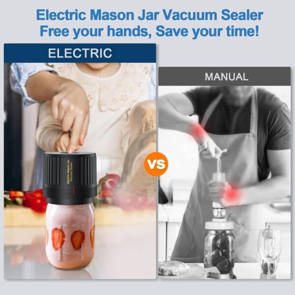 Electric Mason Jar Vacuum Sealer Kit for Wide Mouth and Regular Mouth Mason Jars - Image 2